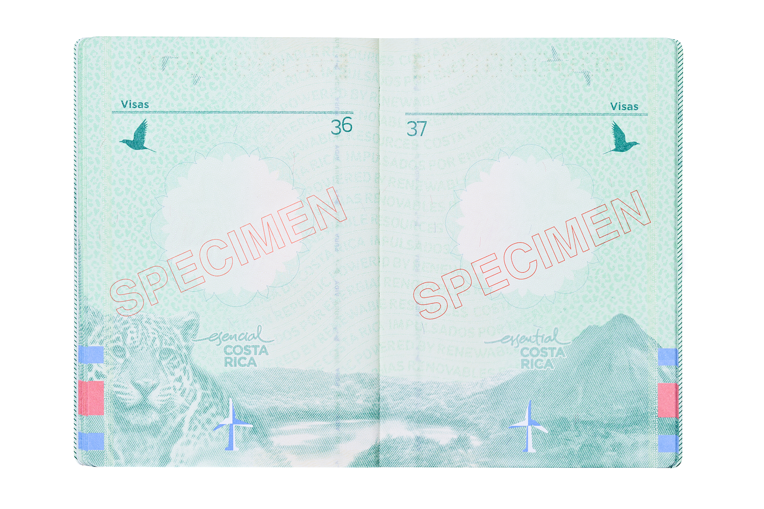 Паспорт Коста-Рики — фото разворота
